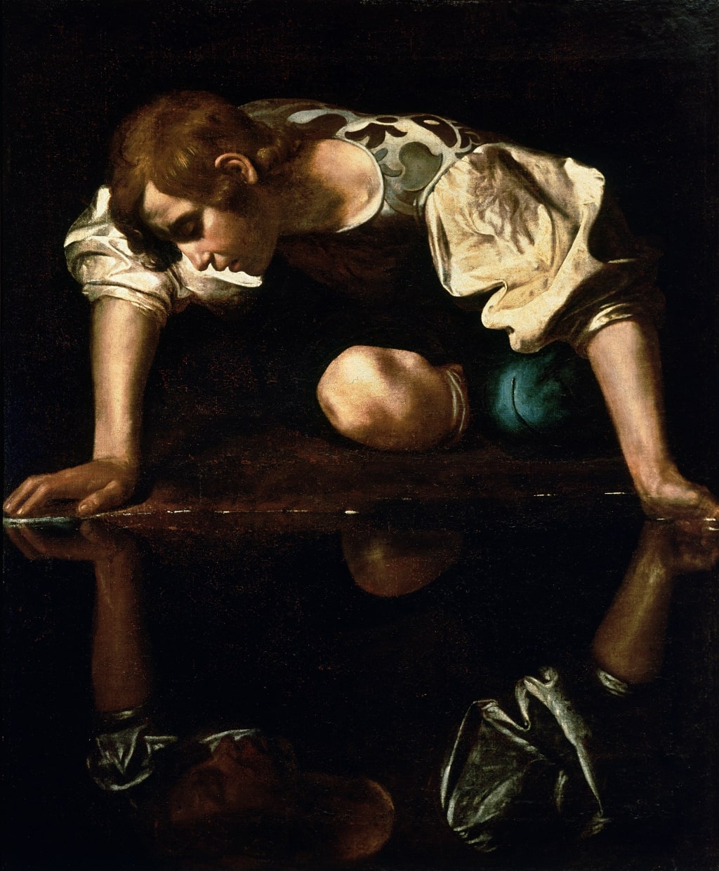 Narcissus depicted by Caravaggio